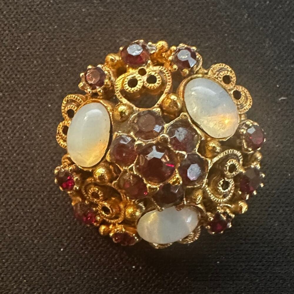VINTAGE SIGNED FLORENZA JEWELED BROOCH